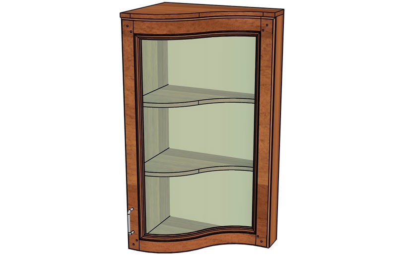 Шкаф Навесной Крайний Волна Под Витраж / Карниз «Нова №6» Левый / Правый 