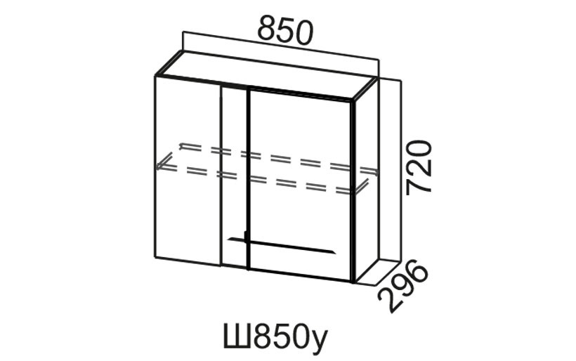 Шкаф Навесной «Геометрия Ш850У/720» Угловой
