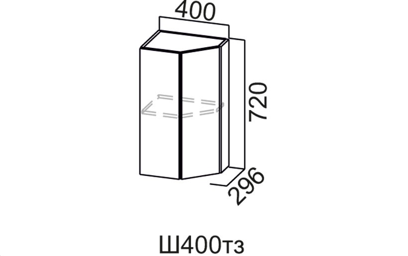Шкаф Навесной «Геометрия Ш400ТЗ/720» Торцевой Закрытый