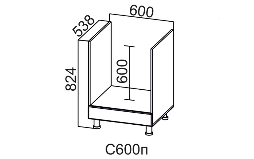 Стол-рабочий «Геометрия С600П» Под Плиту